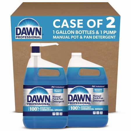 Dawn Professional Manual Pot and Pan Dish Detergent with Pump, Original Scent, 1 Pump and 2 1 gal Bottles/Carton, 2PK 80763059